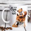 Auf dem Bild ist das Produkt: Ostergeschenk, Tasse bedruckt Fuchs Opa mit Fuchsjunges Bester Opa der Welt, Geschenk Geburtstag zum Preis von €15.90 abgebildet.