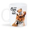 Auf dem Bild ist das Produkt: Ostergeschenk, Tasse bedruckt Fuchs Opa mit Fuchsjunges Bester Opa der Welt, Geschenk Geburtstag zum Preis von €15.90 abgebildet.