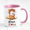 Auf dem Bild ist das Produkt: Tasse bedruckt Eule Mama ich liebe Dich Geschenk Kaffeetasse Kaffeebecher Geschenk Muttertag zum Preis von €17.90 abgebildet.