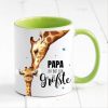 Auf dem Bild ist das Produkt: Tasse bedruckt für Papa Du bist der größte mit Giraffe, Geschenk Geburtstag Kaffeetasse Kaffeebecher, Vatertagsgeschenk zum Preis von €17.9 abgebildet.