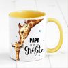 Auf dem Bild ist das Produkt: Tasse bedruckt für Papa Du bist der größte mit Giraffe, Geschenk Geburtstag Kaffeetasse Kaffeebecher, Vatertagsgeschenk zum Preis von €17.9 abgebildet.
