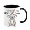 Auf dem Bild ist das Produkt: Tasse bedruckt Koala Mein Papa ist der Beste, Geschenk Geburtstag Kaffeetasse Kaffeebecher zum Preis von €18.9 abgebildet.