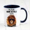 Auf dem Bild ist das Produkt: Tasse bedruckt Löwe Der beste Mann der Welt personalisiertes Geschenk Geburtstag Kaffeetasse Kaffeebecher zum Preis von €17.90 abgebildet.