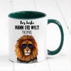Auf dem Bild ist das Produkt: Tasse bedruckt Löwe Der beste Mann der Welt personalisiertes Geschenk Geburtstag Kaffeetasse Kaffeebecher zum Preis von €17.90 abgebildet.