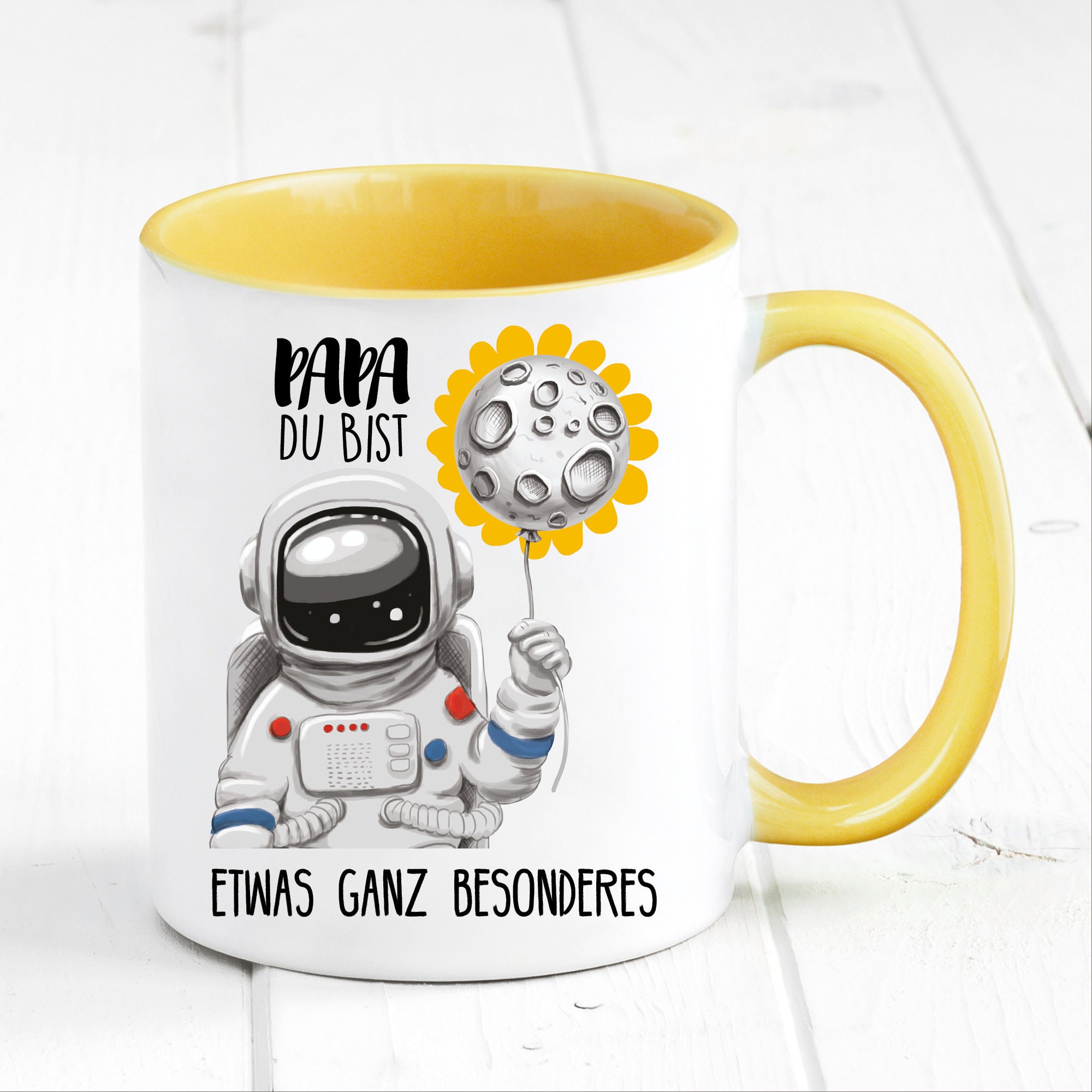 Tasse bedruckt mit Kosmonaut, Papa du bist etwas ganz besonderes, Geschenk Vater Kaffeetasse Kaffeebecher,Ostergeschenk