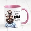 Auf dem Bild ist das Produkt: Tasse bedruckt mit Waschbär Mein Papa ist der beste Papa der Welt, Geschenk Kaffeetasse Kaffeebecher, Vatertag zum Preis von €17.90 abgebildet.