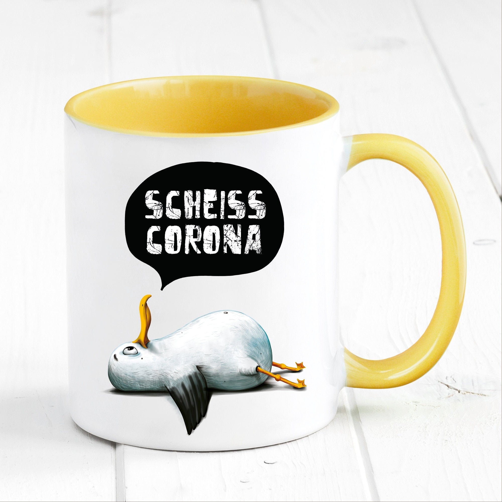 Tasse bedruckt Möwe Geschenk Kaffeetasse Kaffeebecher