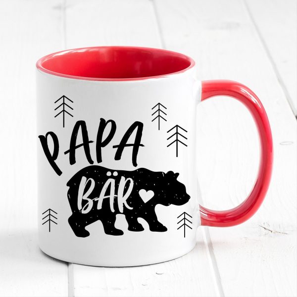 Auf dem Bild ist das Produkt: Tasse bedruckt Papa Bär Geschenk Kaffeetasse Kaffeebecher Vatertag Vatertagsgeschenk zum Preis von €17.90 abgebildet.