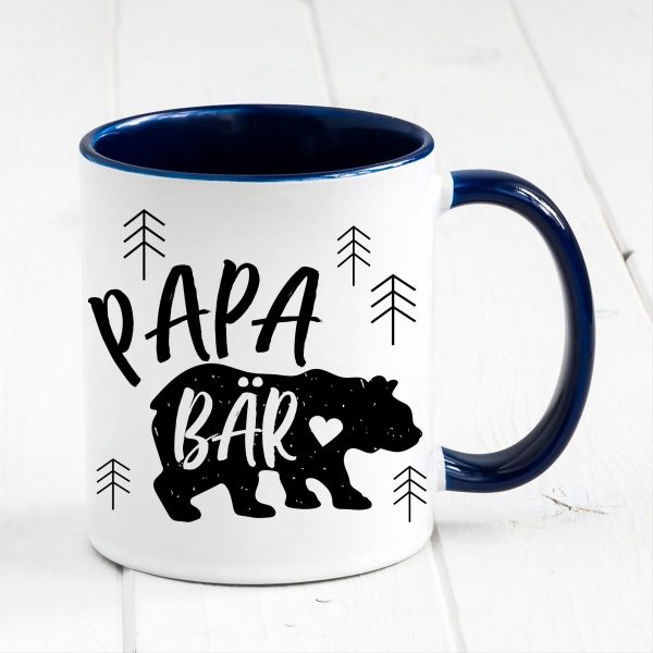 Auf dem Bild ist das Produkt: Tasse bedruckt Papa Bär Geschenk Kaffeetasse Kaffeebecher Vatertag Vatertagsgeschenk zum Preis von €17.90 abgebildet.