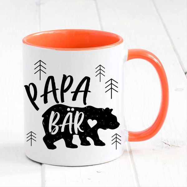 Auf dem Bild ist das Produkt: Tasse bedruckt Papa Bär Geschenk Kaffeetasse Kaffeebecher Vatertag Vatertagsgeschenk zum Preis von €17.90 abgebildet.