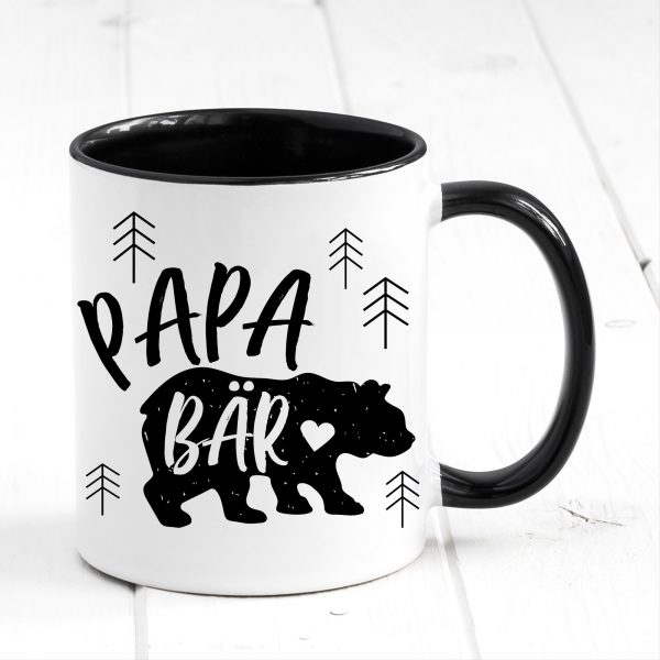 Auf dem Bild ist das Produkt: Tasse bedruckt Papa Bär Geschenk Kaffeetasse Kaffeebecher Vatertag Vatertagsgeschenk zum Preis von €17.90 abgebildet.