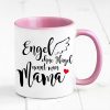 Auf dem Bild ist das Produkt: Tasse bedruckt Spruch Engel ohne Flügel nennt man Mama Geschenk Geburtstag Kaffeetasse Kaffeebecher Muttertagsgeschenk zum Preis von €17.90 abgebildet.