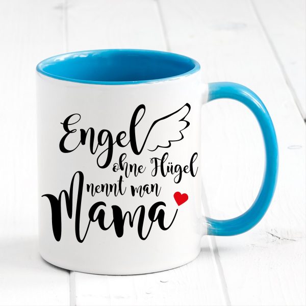 Auf dem Bild ist das Produkt: Tasse bedruckt Spruch Engel ohne Flügel nennt man Mama Geschenk Geburtstag Kaffeetasse Kaffeebecher Muttertagsgeschenk zum Preis von €17.90 abgebildet.