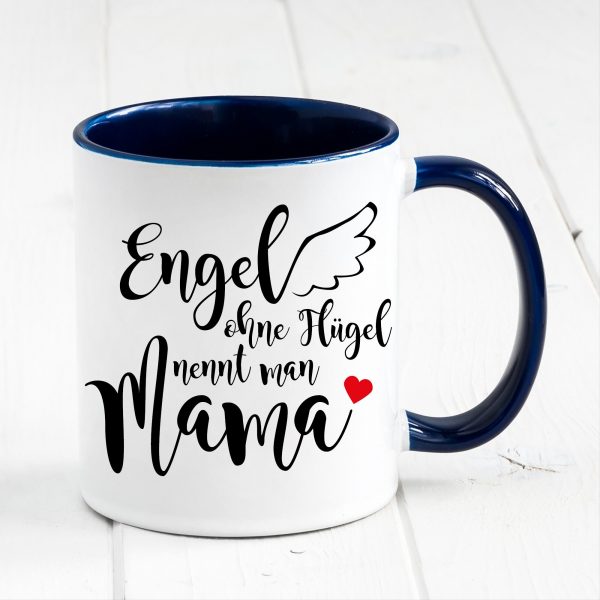 Auf dem Bild ist das Produkt: Tasse bedruckt Spruch Engel ohne Flügel nennt man Mama Geschenk Geburtstag Kaffeetasse Kaffeebecher Muttertagsgeschenk zum Preis von €17.90 abgebildet.