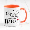 Auf dem Bild ist das Produkt: Tasse bedruckt Spruch Engel ohne Flügel nennt man Mama Geschenk Geburtstag Kaffeetasse Kaffeebecher Muttertagsgeschenk zum Preis von €17.90 abgebildet.