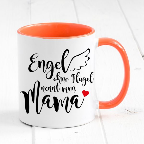 Auf dem Bild ist das Produkt: Tasse bedruckt Spruch Engel ohne Flügel nennt man Mama Geschenk Geburtstag Kaffeetasse Kaffeebecher Muttertagsgeschenk zum Preis von €17.90 abgebildet.