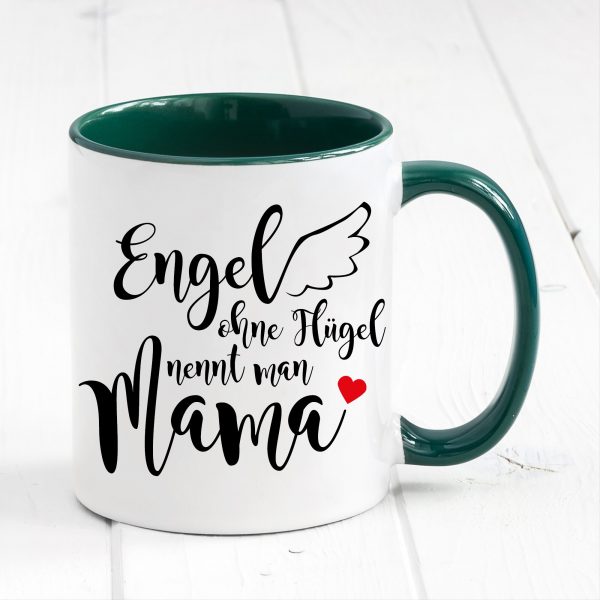 Auf dem Bild ist das Produkt: Tasse bedruckt Spruch Engel ohne Flügel nennt man Mama Geschenk Geburtstag Kaffeetasse Kaffeebecher Muttertagsgeschenk zum Preis von €17.90 abgebildet.
