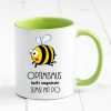 Auf dem Bild ist das Produkt: Tasse Biene Optimismus Sumsi mit Po Tasse Becher Geschenk Geburtstag zum Preis von €17.90 abgebildet.