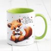 Auf dem Bild ist das Produkt: Tasse bedruckt Fuchs Die Welt ist schön Geschenk Geburtstag Kaffeetasse Kaffeebecher Keramik 330 ml zum Preis von €17.90 abgebildet.