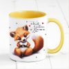 Auf dem Bild ist das Produkt: Tasse bedruckt Fuchs Die Welt ist schön Geschenk Geburtstag Kaffeetasse Kaffeebecher Keramik 330 ml zum Preis von €17.90 abgebildet.