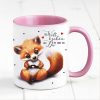 Auf dem Bild ist das Produkt: Tasse bedruckt Fuchs Die Welt ist schön Geschenk Geburtstag Kaffeetasse Kaffeebecher Keramik 330 ml zum Preis von €17.90 abgebildet.