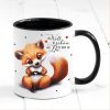 Auf dem Bild ist das Produkt: Tasse bedruckt Fuchs Die Welt ist schön Geschenk Geburtstag Kaffeetasse Kaffeebecher Keramik 330 ml zum Preis von €17.90 abgebildet.