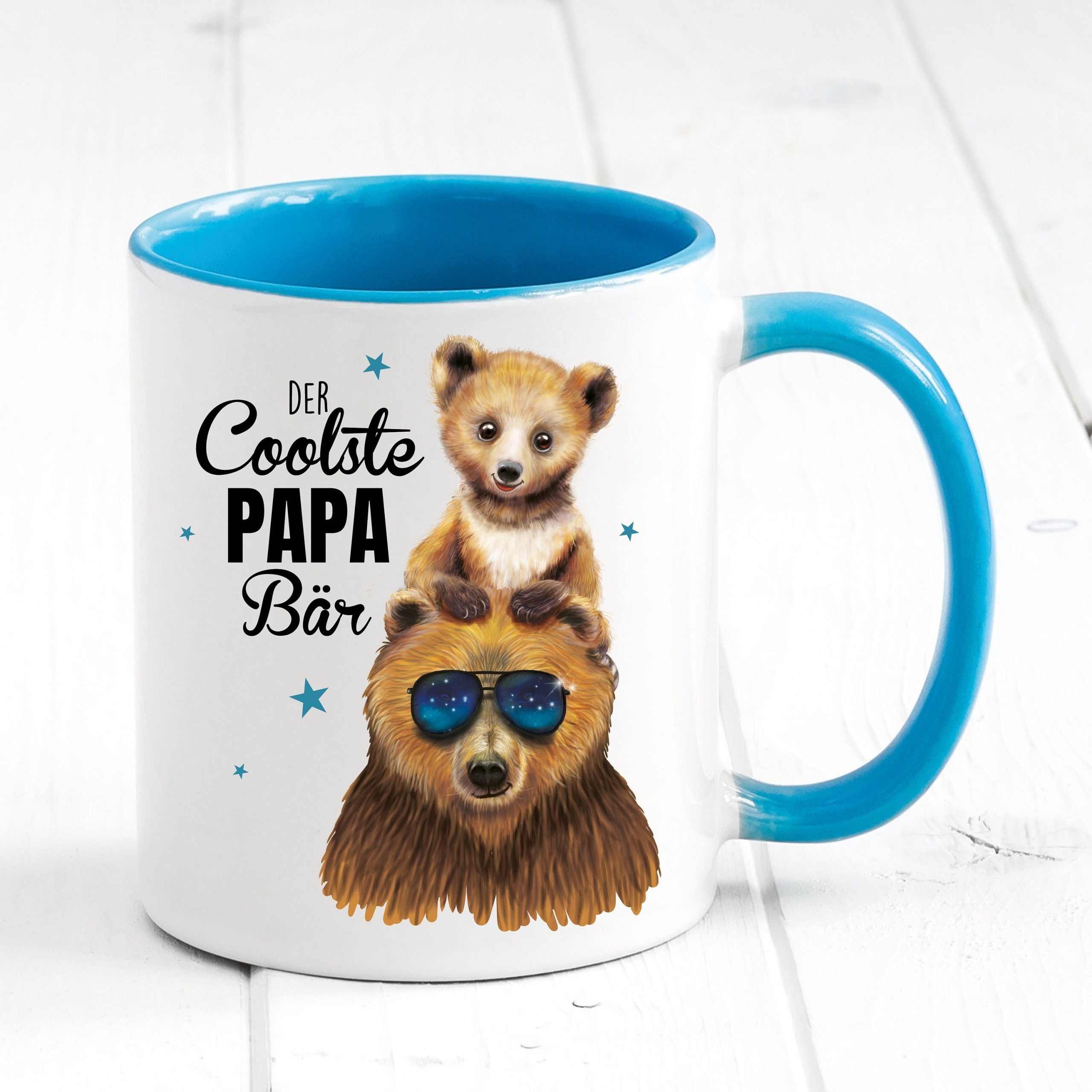 Vatertagsgeschenk Tasse bedruckt für Papa Der coolste Papa Bär Junge, Geschenk Geburtstag Kaffeetasse Kaffeebecher