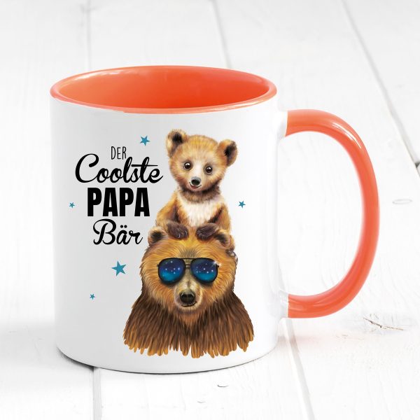 Auf dem Bild ist das Produkt: Vatertagsgeschenk Tasse bedruckt für Papa Der coolste Papa Bär Junge, Geschenk Geburtstag Kaffeetasse Kaffeebecher zum Preis von €17.9 abgebildet.