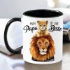 Auf dem Bild ist das Produkt: Vatertagsgeschenk Tasse Mein Papa ist der Beste Löwe Löwenkind Lion Geschenkidee, Geschenk zum Geburtstag zum Preis von €18.90 abgebildet.