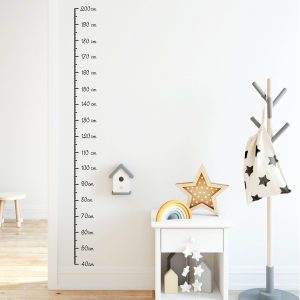 Auf dem Bild ist das Produkt: Wandtatto Kinderzimmer Messlatte Maßband 40 – 200 cm konturgeschnitten – ohne Hintergrundfolie zum Preis von €22.90 abgebildet.