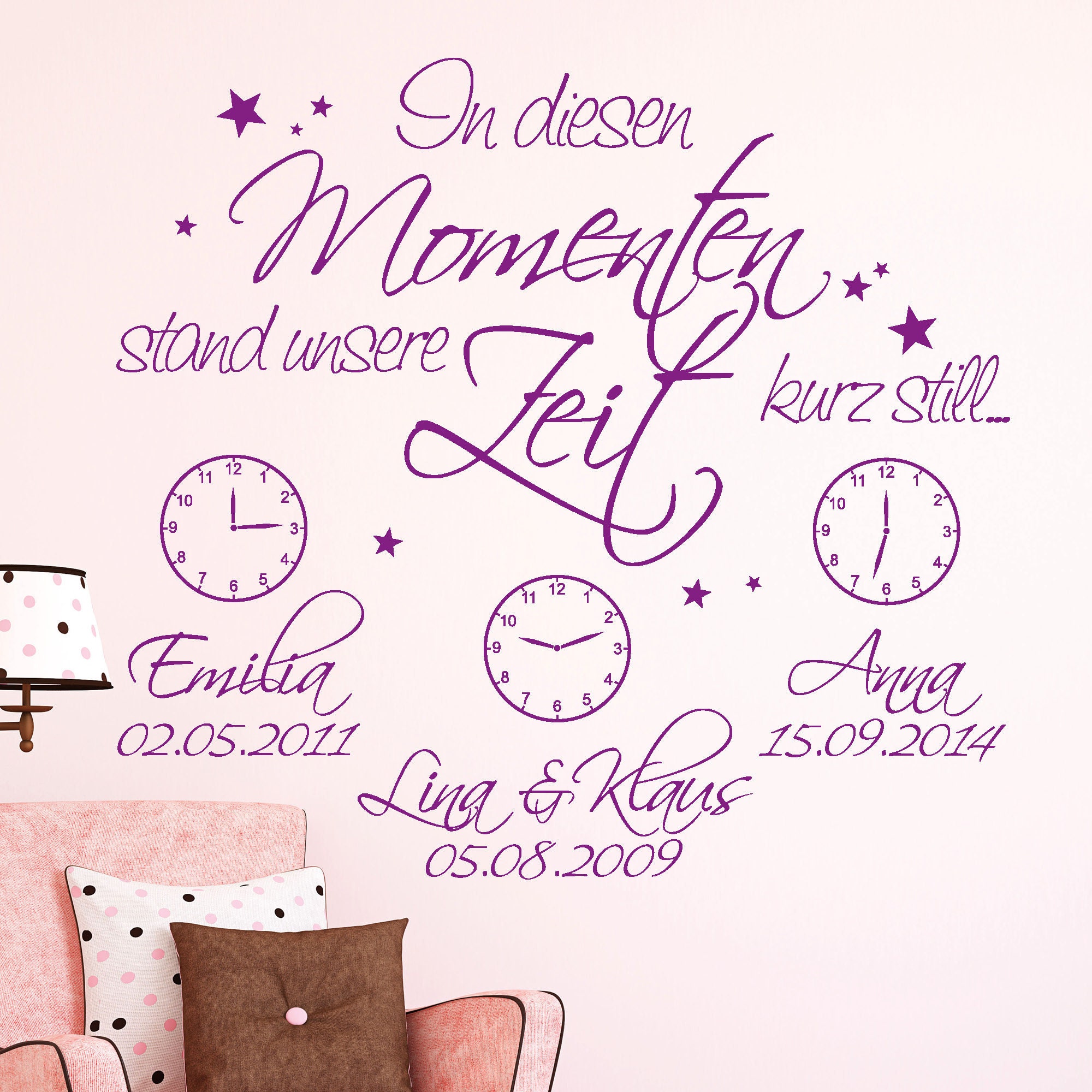 Wandtattoo In diesen Momenten stand unsere Zeit kurz still