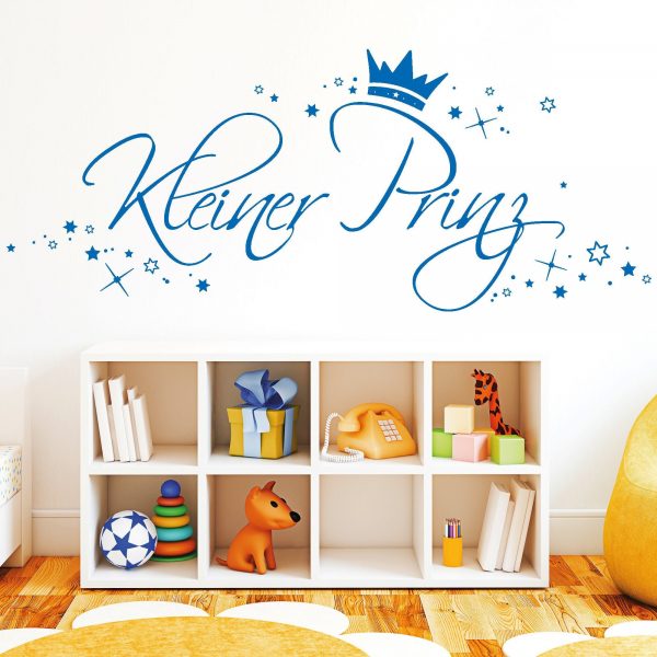Auf dem Bild ist das Produkt: Wandtattoo Kleiner Prinz mit vielen Sternen Krone, Dekoration Kinderzimmer zum Preis von €22.9 abgebildet.
