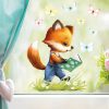 Auf dem Bild ist das Produkt: Wiederverwendbares Fensterbild Frühling Ostern Fuchs mit Buch und Schmetterlingen, Fensterdeko Kinderzimmer Kind, Frühlingsdeko zum Preis von €14.9 abgebildet.