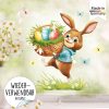 Auf dem Bild ist das Produkt: Wiederverwendbares Fensterbild Frühling Ostern Hase mit Eiern im Korb, Fensterdeko Kinderzimmer Kind, Frühlingsdeko, Osterdeko zum Preis von €14.9 abgebildet.