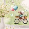 Auf dem Bild ist das Produkt: Wiederverwendbares Fensterbild Frühling Ostern Hase Fahrrad Schmetterlinge, Fensterdeko Kinderzimmer Kind, Frühlingsdeko, Osterdeko zum Preis von €13.9 abgebildet.