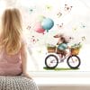 Auf dem Bild ist das Produkt: Wiederverwendbares Fensterbild Frühling Ostern Hase Fahrrad Schmetterlinge, Fensterdeko Kinderzimmer Kind, Frühlingsdeko, Osterdeko zum Preis von €13.9 abgebildet.
