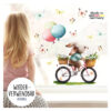 Auf dem Bild ist das Produkt: Wiederverwendbares Fensterbild Frühling Ostern Hase Fahrrad Schmetterlinge, Fensterdeko Kinderzimmer Kind, Frühlingsdeko, Osterdeko zum Preis von €13.9 abgebildet.