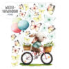 Auf dem Bild ist das Produkt: Wiederverwendbares Fensterbild Frühling Ostern Hase Fahrrad Schmetterlinge, Fensterdeko Kinderzimmer Kind, Frühlingsdeko, Osterdeko zum Preis von €13.9 abgebildet.
