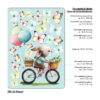 Auf dem Bild ist das Produkt: Wiederverwendbares Fensterbild Frühling Ostern Hase Fahrrad Schmetterlinge, Fensterdeko Kinderzimmer Kind, Frühlingsdeko, Osterdeko zum Preis von €13.9 abgebildet.