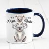 Auf dem Bild ist das Produkt: Tasse bedruckt mit Koala Mein Papa ist der Beste, Geschenk Vater Kaffeetasse Kaffeebecher zum Preis von €17.90 abgebildet.
