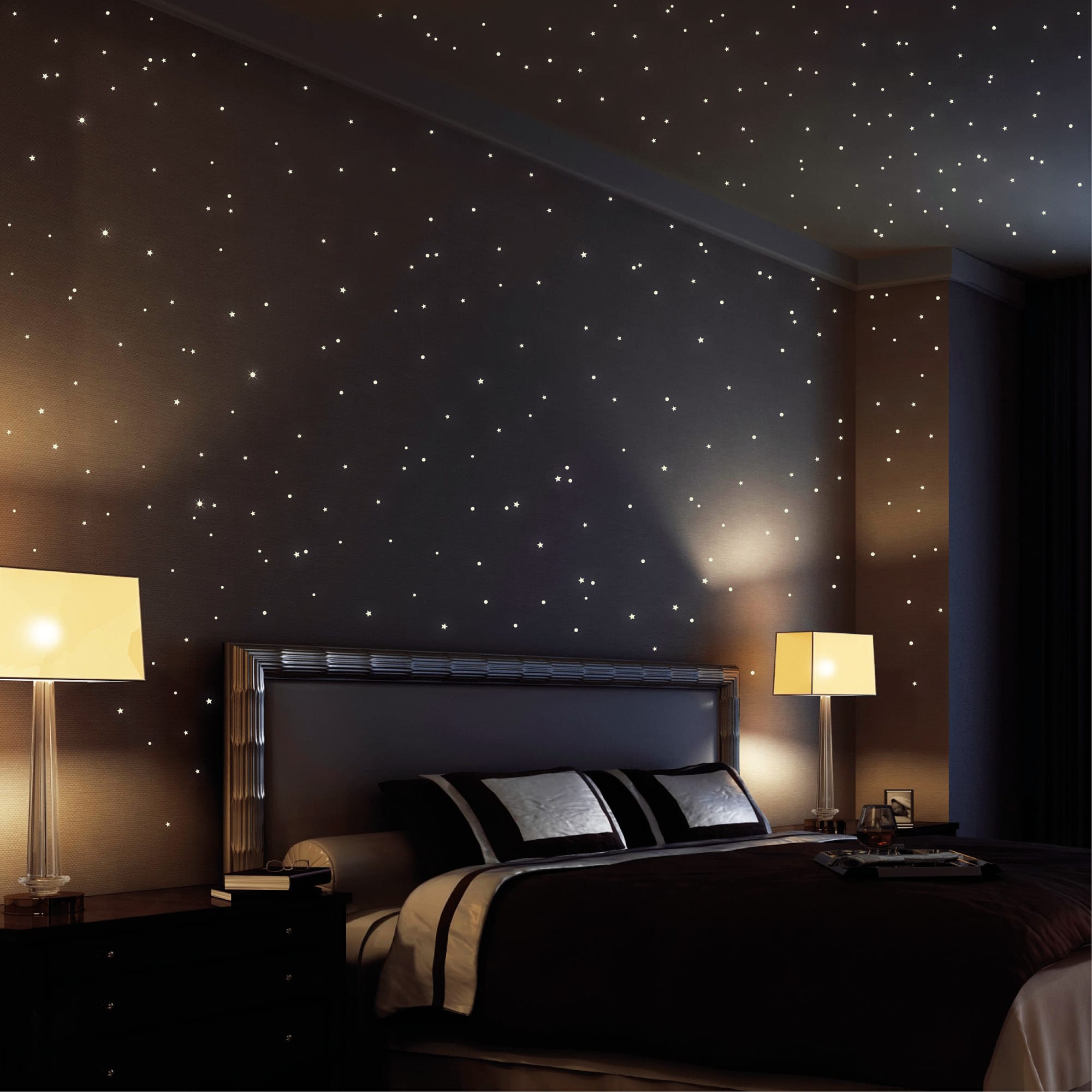 Auf dem Bild ist das Produkt: Leuchtaufkleber 350 Stk fluoreszierende Sterne und Punkte leuchten im Dunklen Kinderzimmer Sternenhimmel zum Preis von €9.90 abgebildet.