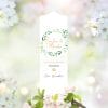 Auf dem Bild ist das Produkt: Weiße Hochzeitskerze Kranz aus grünen Blättern personalisiert Hochzeitsgeschenk Spruch, Valentinstagsgeschenk, Geburtstagskerze zum Preis von €5.90 abgebildet.