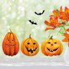Auf dem Bild ist das Produkt: Fensterbild Halloween Kürbisse Fledermäuse Fensterdeko Kinderzimmer Kind Fensterfolie Fensterdekoration zum Preis von €13.90 abgebildet.