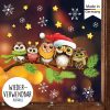 Auf dem Bild ist das Produkt: Fensterbild Weihnachten Winter 5 Eulen auf Ast Schneeflocken Fensteraufkleber Weihnachtsdeko wiederverwendbar zum Preis von €13.90 abgebildet.