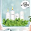 Auf dem Bild ist das Produkt: Fensterbild Weihnachten Winter Adventskerzen mit Nummern und Flammen zum Selbstaufkleben Fensteraufkleber Fensterdeko zum Preis von €13.90 abgebildet.