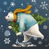 Auf dem Bild ist das Produkt: Fensterbild Weihnachten Winter Eisbär mit Tannenbaum auf Roller und Schneeflocken Kinderzimmer Fenster Weihnachtsdeko zum Preis von €13.90 abgebildet.