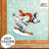 Auf dem Bild ist das Produkt: Fensterbild Weihnachten Winter Eisbär Pinguin Ski mit Schneeflocken Adventsdeko Weihnachtsdeko wiederverwendbar zum Preis von €13.90 abgebildet.