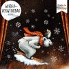 Auf dem Bild ist das Produkt: Fensterbild Weihnachten Winter Eisbär Pinguin Ski mit Schneeflocken Adventsdeko Weihnachtsdeko wiederverwendbar zum Preis von €13.90 abgebildet.