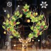 Auf dem Bild ist das Produkt: Fensterbild Weihnachten Winter Hirsch mit weihnachtlichem Geweih und Schneeflocken Fensteraufkleber Fensterdeko zum Preis von €13.90 abgebildet.