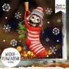 Auf dem Bild ist das Produkt: Fensterbild Weihnachten Winter Katze Socke Schneeflocken Kinderzimmer Fenster wiederverwendbar zum Preis von €13.90 abgebildet.